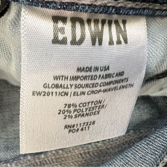 Edwin Anthropologie Elin Crop Straight Jeans Size 30 - Picture 11 of 12